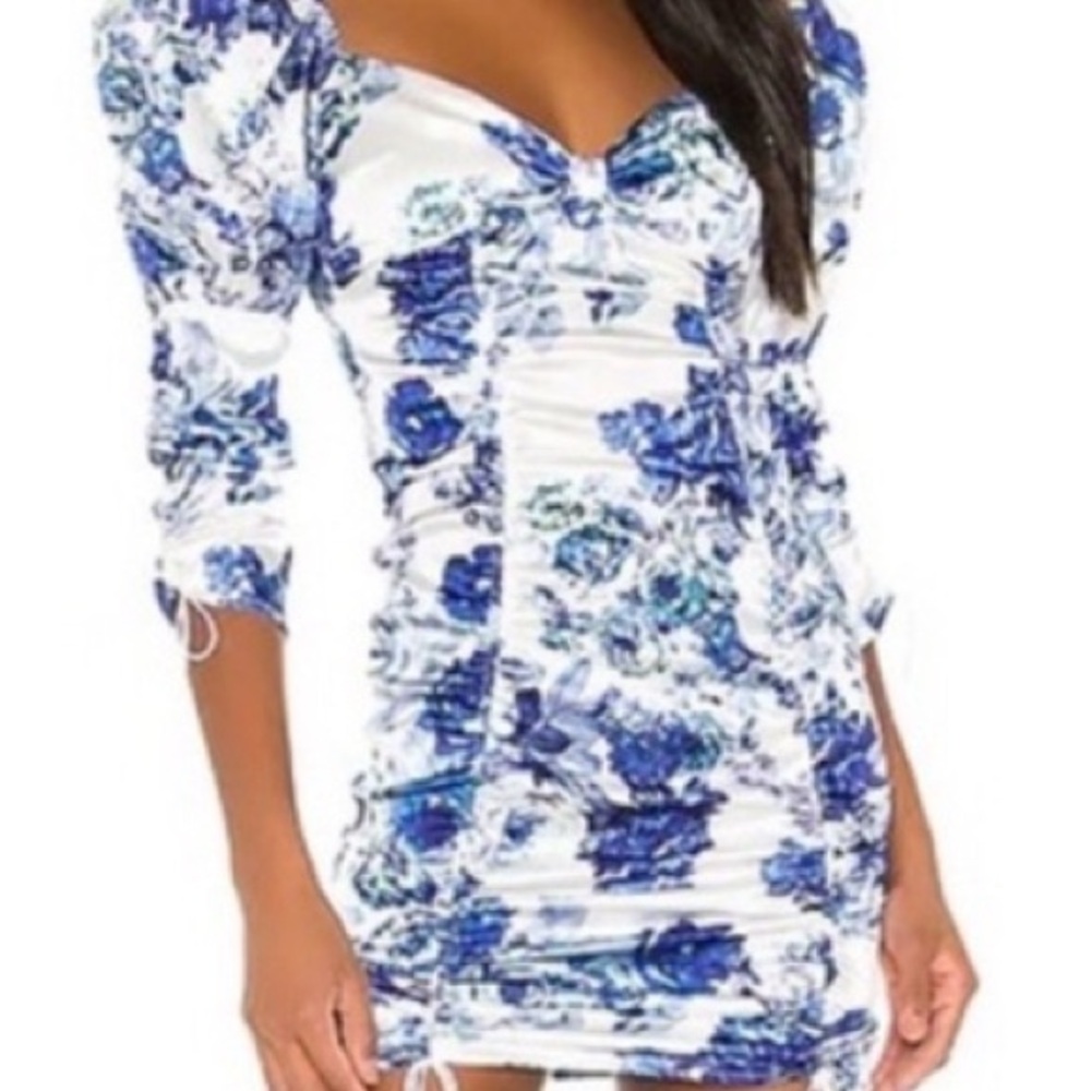 For Love and Lemons Floral Puff Sleeve Dress